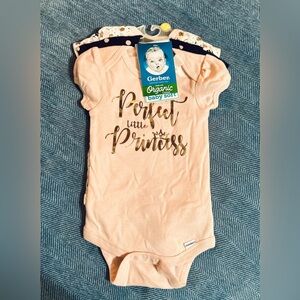 Gerber Organic Cotton Princess Onesies 3 pack